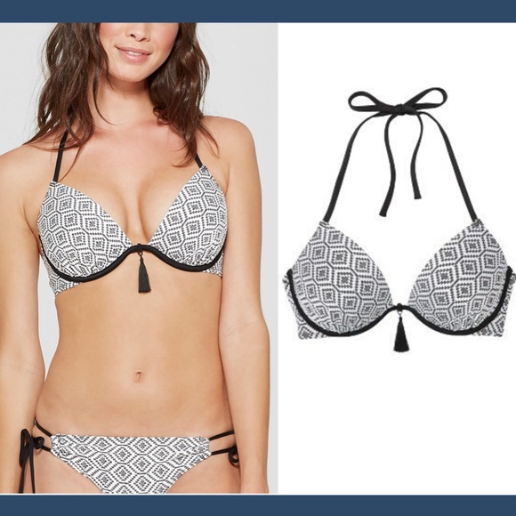 NEW $30‎ Shade & Shore Light Lift Geo Textured Bikini Top [ SZ 34D ] - Picture 2 of 10